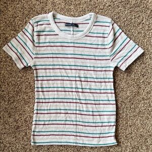 Abercrombie & Fitch Multicolor Striped knit women’s short sleeve top, size Medi